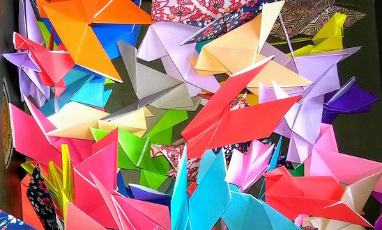Origami doves waiting to roost in our Christmas tree Origami doves waiting to roost in our Christmas tree